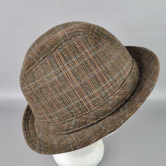 Scala Mens Classics Fedora Hats Wool Tweed Pheasant Feather Brown Size Medium - Picture 3 of 10